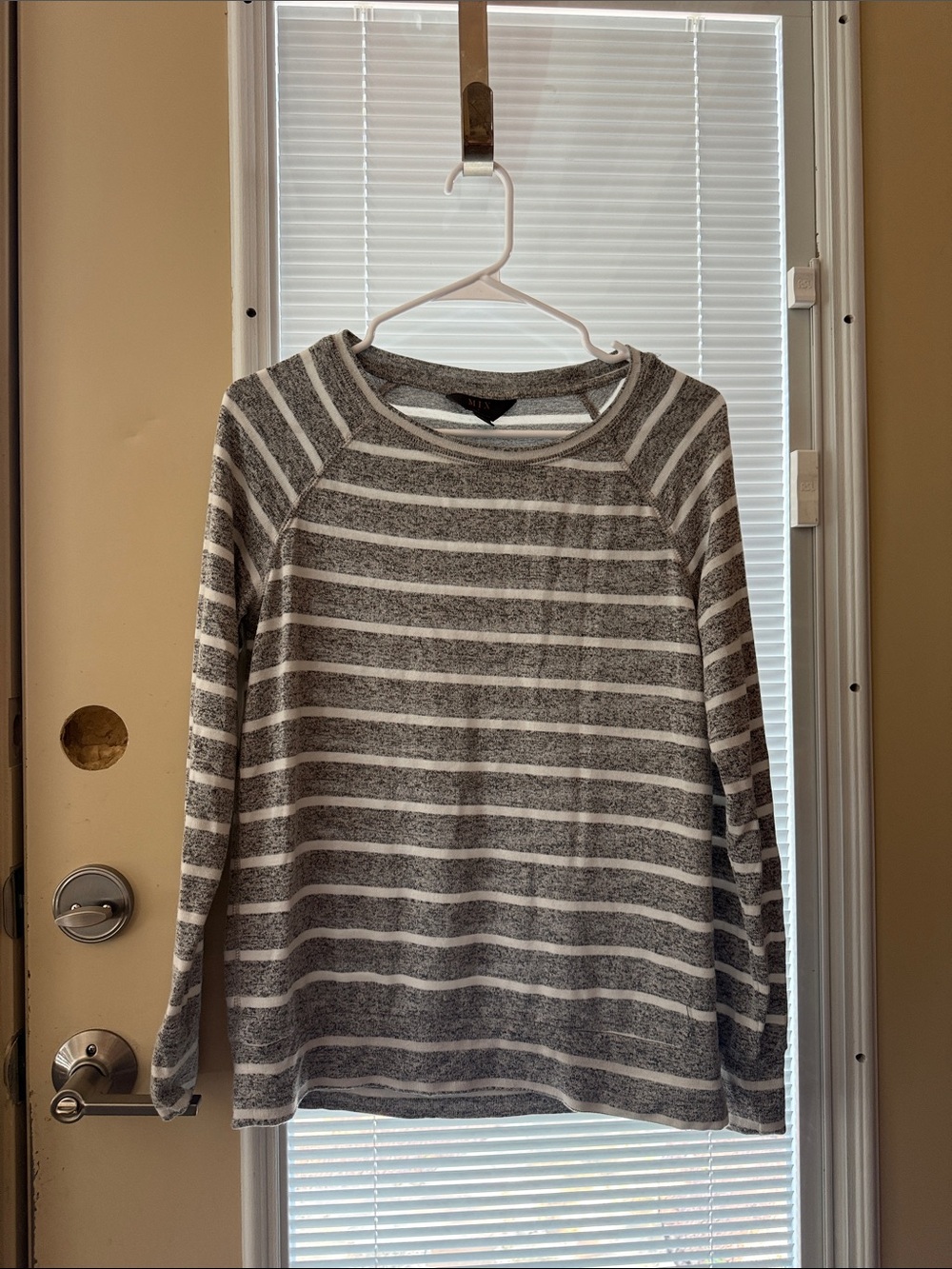 Striped Long Sleeve Tee - Gray & White
